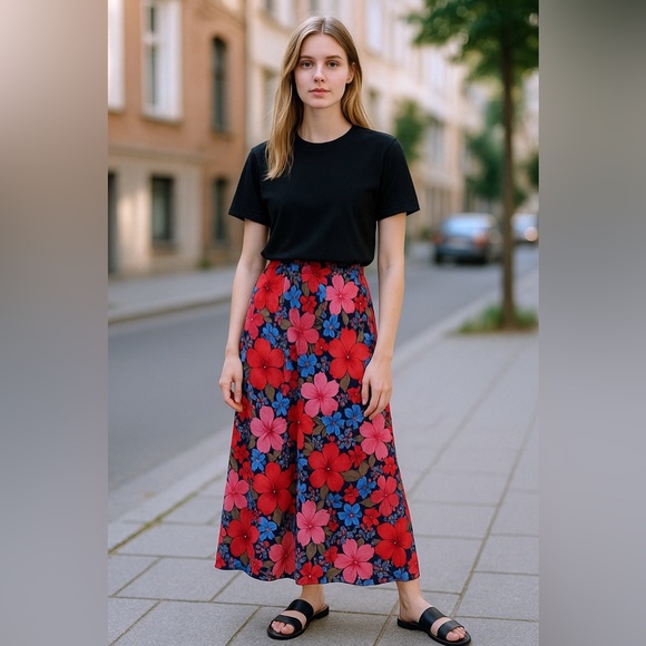 VINTAGE BINDER SPORTSWEAR BOSTON maxi skirt - Picture 1 of 6